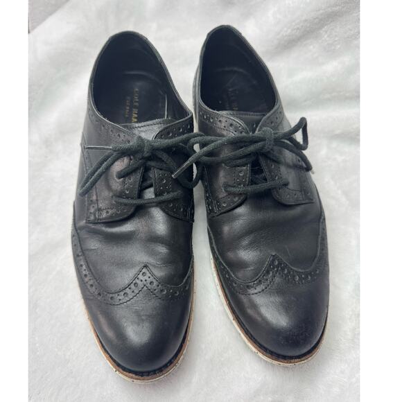 Cole Haan Lunar Grand Wingtip Oxford Black Women's 8B Shoes Leather - Picture 4 of 7
